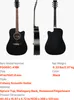 VEVOR Cutway Akustická gitara, 41 palcov, 6-strunová čierna Náhľad obrázku produktu 7