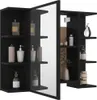 vidaXL Bad-Spiegelschrank Schwarz 80x20,5x64 cm Produktbild-Vorschau 4