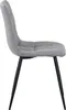Side view of a gray upholstered chair with black metal legs. Produktbild-Vorschau