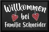 Fußmatte mit Spruch Willkommen bei Familie und anpassbarer Produktbild-Vorschau 1