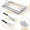 ROSEJANE Edelstahl Grillplatte 51 × 32 × 7 cm – BBQ Plancha Produktbild-Vorschau 2
