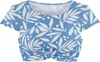 LASCANA ACTIVE Crop-Bikini-Top Lia blau weiß bedruckt Größe Produktbild-Vorschau 1