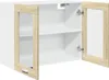 An open cabinet with two shelves and two doors with glass inserts. Produktbild-Vorschau