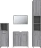 vidaXL Set di mobili da bagno 4 pezzi in legno grigio Anteprima dell’immagine prodotto 5