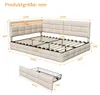 Letto imbottito ProximaX 140x190 cm, tessuto in lino beige, Anteprima dell’immagine prodotto 5