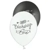 Luftballons mit Aufschrift Happy Birthday 30cm schwarz weiß Produktbild-Vorschau 3