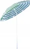 A striped beach umbrella on a white background. Produktbild-Vorschau