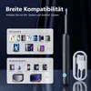 A marketing image showing an earwax removal tool and its compatibility with iOS and Android devices. Produktbild-Vorschau