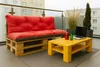 A balcony setting with a pallet sofa and coffee table. Produktbild-Vorschau