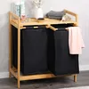 KESPER – Panier à linge en bambou – 2 compartiments Voir les images du produit 4