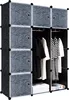 Armoire à vêtements noire Système d'étagères DIY en Voir les images du produit 1