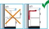 Two side-by-side diagrams illustrating correct and incorrect plumbing installations for a sink. Náhled obrázku produktu