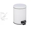 A white pedal bin with dimensions shown in a diagram. Produktbild-Vorschau