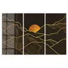 DEQORI Glasbild Echtglas 3x50x100 cm 'Goldenes Linien Produktbild-Vorschau 2