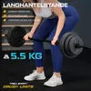 A woman is performing a weightlifting exercise with a barbell. Produktbild-Vorschau