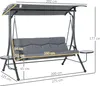 Outsunny Hollywoodschaukel 3-Sitzer Gartenschaukel mit Produktbild-Vorschau 3
