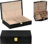 Merkloos boîte à bijoux/coffret à bijoux velours noir 28 x Voir les images du produit 1