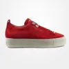 A red suede sneaker with a thick gray sole is shown against a white background. Náhľad obrázku produktu