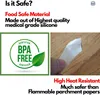 Marketing image highlighting product safety and heat resistance. Produktbild-Vorschau