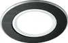 A close-up of an oval-shaped lamp with a brushed black metal frame and a white inner ring. Podgląd zdjęcia produktu