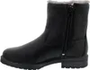 A side view of a black leather bootie with a zipper. Produktbild-Vorschau
