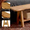 Banco d'ingresso in legno massello, lungo 140 cm, in stile Anteprima dell’immagine prodotto 6