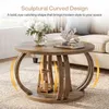 80 cm runder Couchtisch mit Stauraum, Skulptural Produktbild-Vorschau 6