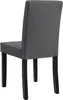 A single dark gray upholstered dining chair with black wooden legs, shown from the back. Náhled obrázku produktu