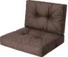 A brown tufted seat and back cushion set for outdoor furniture. Náhled obrázku produktu