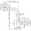 Technical drawing with dimensions of a plumbing fixture. Produktbild-Vorschau