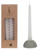 Kerzen Gedreht Weiß | H: 19cm (4 Stück) [IFS-32237] Produktbild-Vorschau 1