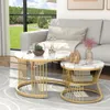 Set aus zwei runden Couchtischen – Moderne Beistelltische – Produktbild-Vorschau 2