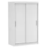 A white sliding door wardrobe against a white background. Voir les images du produit