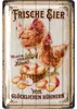 LANOLU Retro Blechschild Hühnerstall - FRISCHE EIER - Produktbild-Vorschau 1