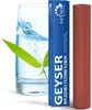 A glass of water with a splash, a filter cartridge box, and a filter cartridge. Produktbild-Vorschau