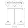 Luminex lampada a sospensione Sven a tre lampadine in Anteprima dell’immagine prodotto 3