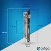 Product dimensions and details of a door lock mechanism. Anteprima dell’immagine prodotto