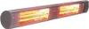 A long, metallic infrared heater with glowing heating elements. Produktbild-Vorschau