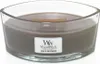 A WoodWick Sand & Driftwood candle in a clear glass container. Náhled obrázku produktu