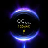 A glowing circular graphic with text indicating charging status and speed. Produktbild-Vorschau