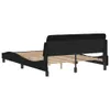 A black bed frame with wooden slats, shown from the side and slightly from the back. Produktbild-Vorschau