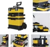 A collage of images showing a modular rolling tool chest. Voir les images du produit