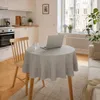 ProximaX Runde Tischdecke Ø140 cm Hellgrau in Leinenoptik, Produktbild-Vorschau 10