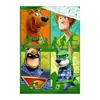 A collage of Scooby-Doo characters in a superhero-themed setting. Produktbild-Vorschau