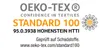 OEKO-TEX STANDARD 100 certification logo with text. Produktbild-Vorschau