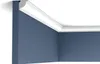 A corner of a room showing crown molding installed where the wall meets the ceiling. Produktbild-Vorschau