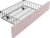A wire storage basket with a pink fabric panel attached to one side, shown against a white background. Náhled obrázku produktu
