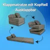 Klappmatratze mit Kopfteil aus Cord Klappbar, Bezug Produktbild-Vorschau 8