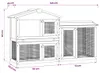 vidaXL Conigliera grande grigio e bianco 145x45x84 cm legno Anteprima dell’immagine prodotto 6