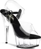 DELIGHT-608 Damen Sandale von Pleaser, Schwarz Transparent Produktbild-Vorschau 1